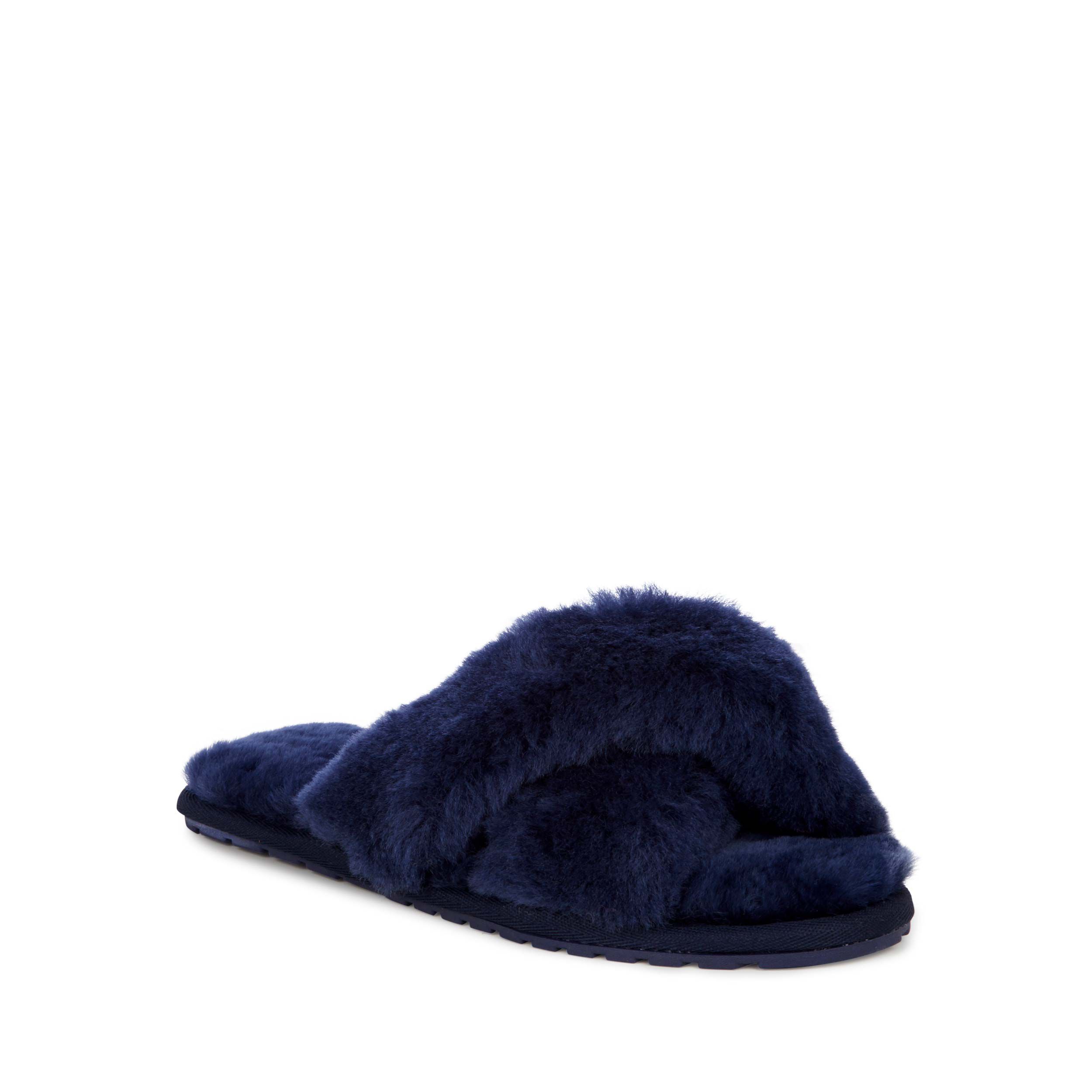 Navy blue deals fluffy slippers