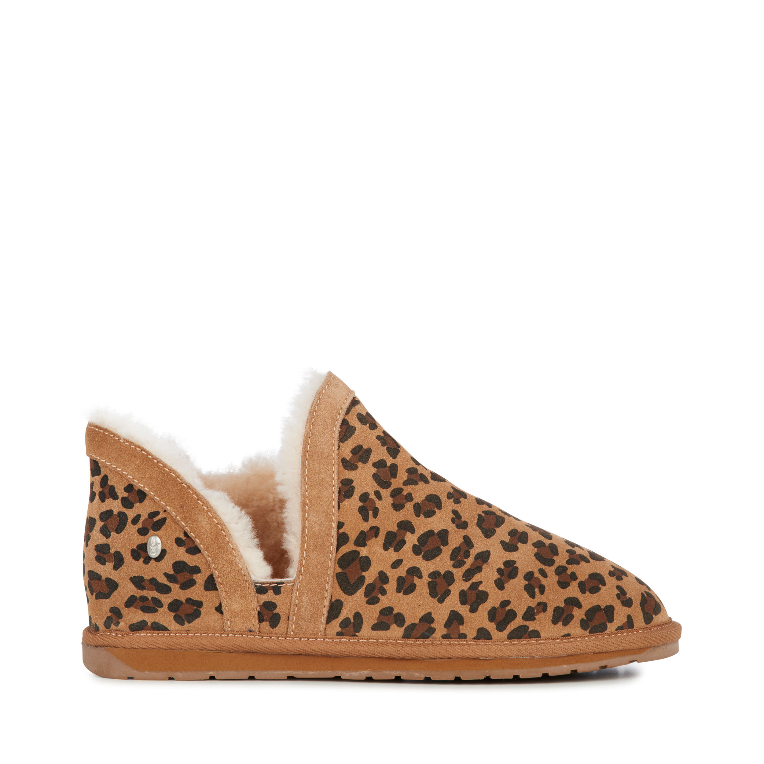 leopard print sheepskin slippers