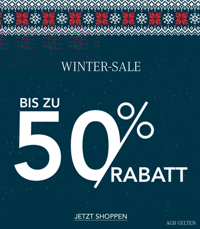 ADD ALT TEXT reads:Winter Sale. Up to 50% off. T&C's Apply.