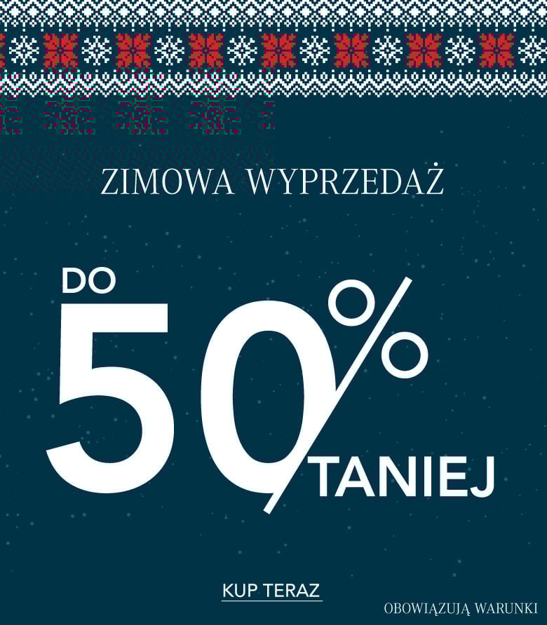 ADD ALT TEXT reads:Winter Sale. Up to 50% off. T&C's Apply.