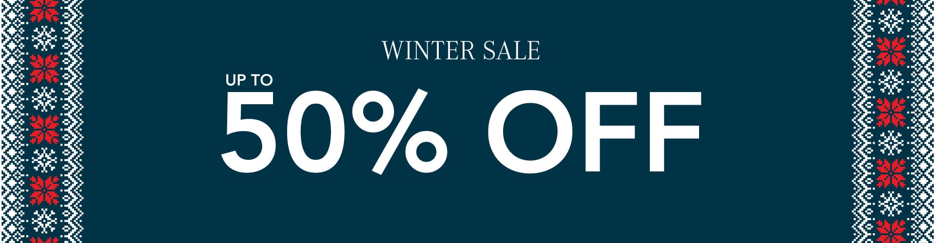Text reads: Winter Sale Up to 50% off.