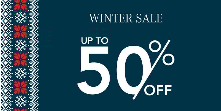 Text reads: Winter Sale Up to 50% off.
