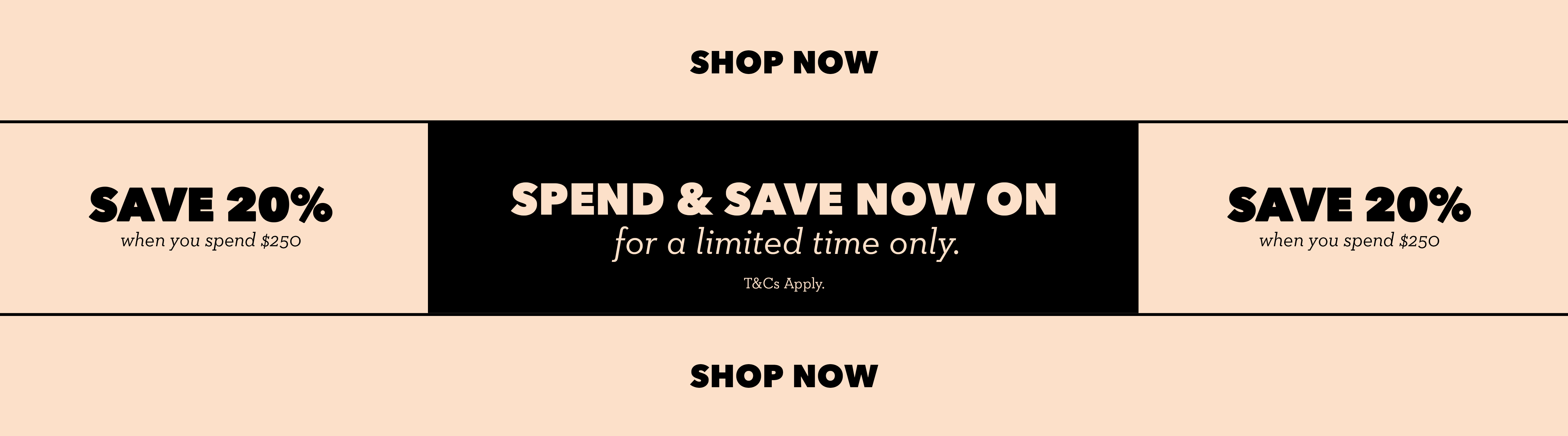 Spend & Save Now On! Save 20% when you spend $250. Shop Now.