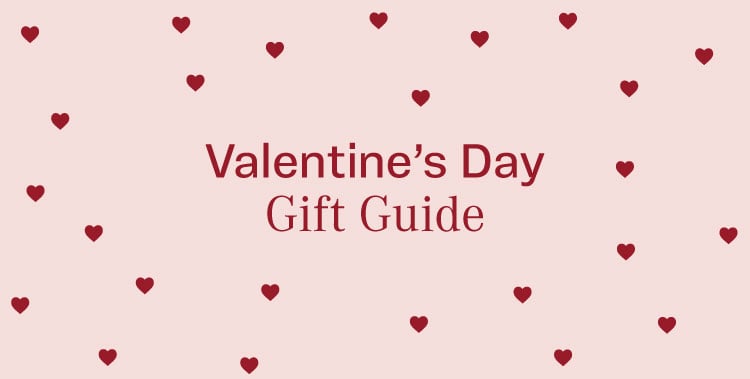 Text reads: Valentine's Day Gift Guide. Gifts they'll fall for.