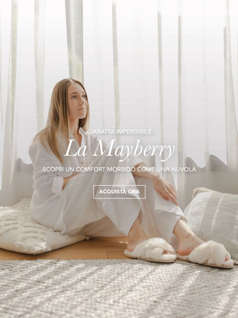ADD ALT TEXT reads:Must-Have Slipper. The Mayberry. Experience cloud-like comfort. Shop Now.