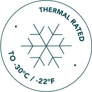 Thermal Rated down to -30degrees / - 22degrees