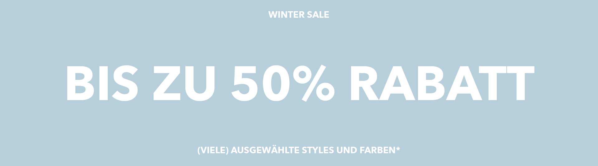 winter sale, up to 50% off selected styles & colours