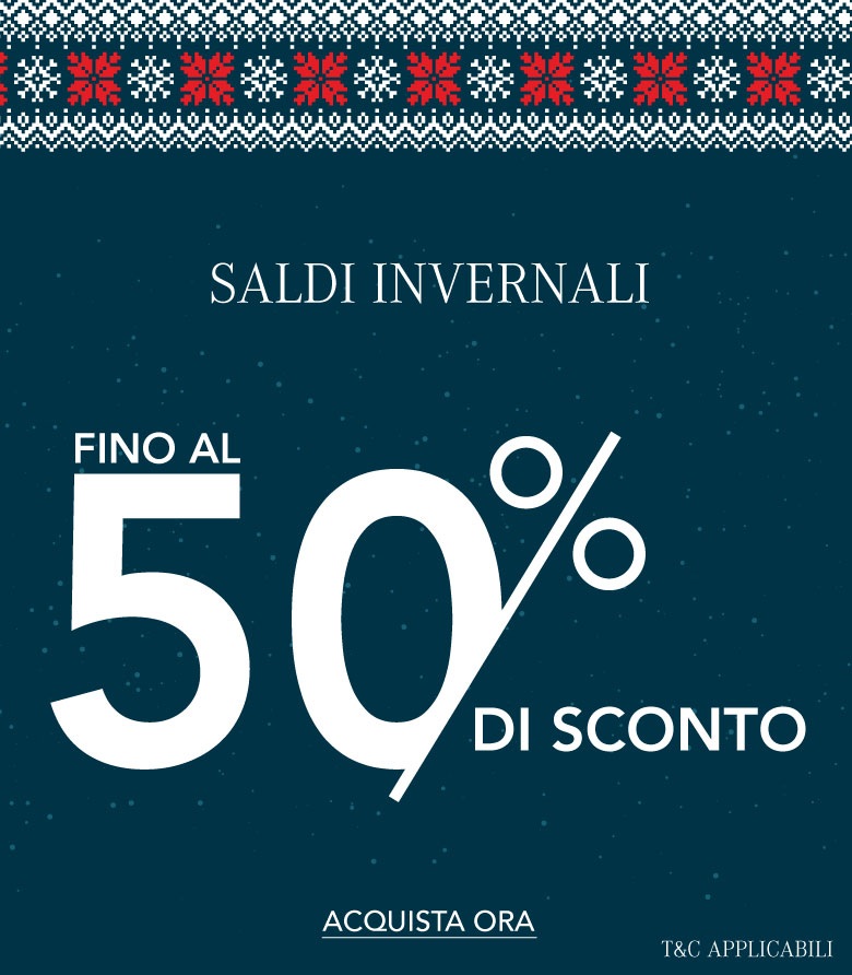 ADD ALT TEXT reads:Winter Sale. Up to 50% off. T&C's Apply.