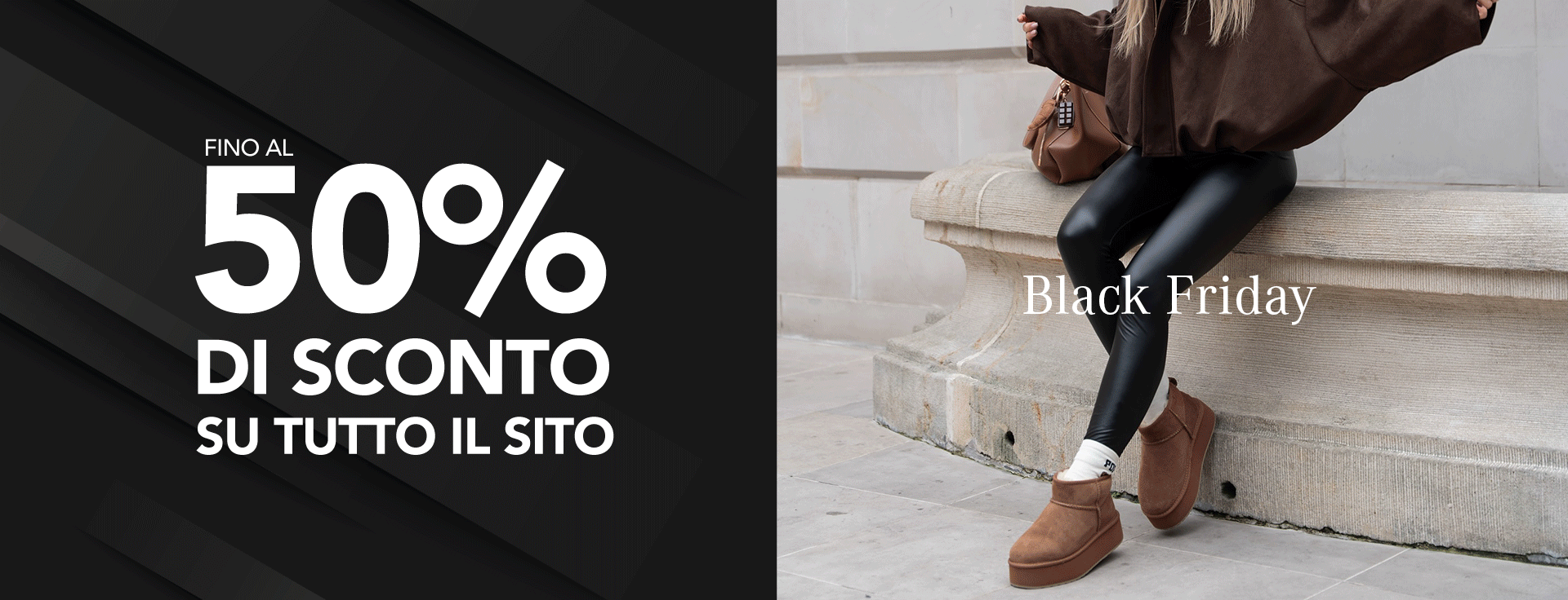 ADD ALT TEXT reads:Black Friday - up to 50% off sitewide