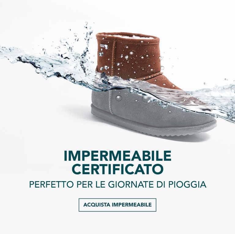 ADD ALT TEXT reads:Certified Waterproof. Made for rainy days. Shop waterproof.